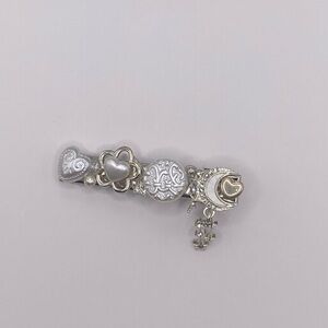 Chic Silver and Gold Heart Hair Clip